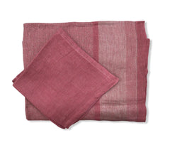 Tovaglia in lino 12 posti rosa antico con tovaglioli | Manifatture Tessili Prete