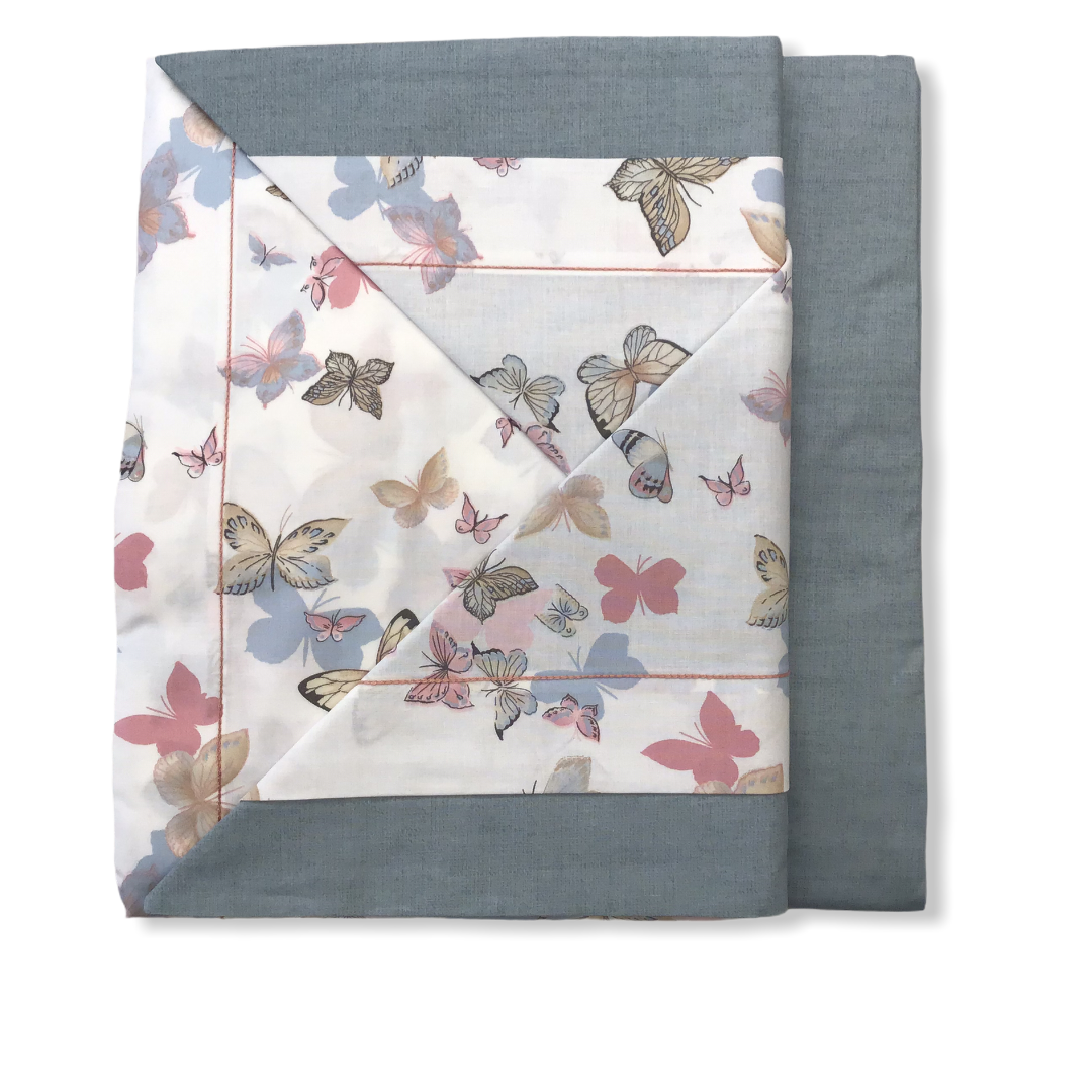 Completo letto matrimoniale azzurro farfalle - Giusy | Cavalieri