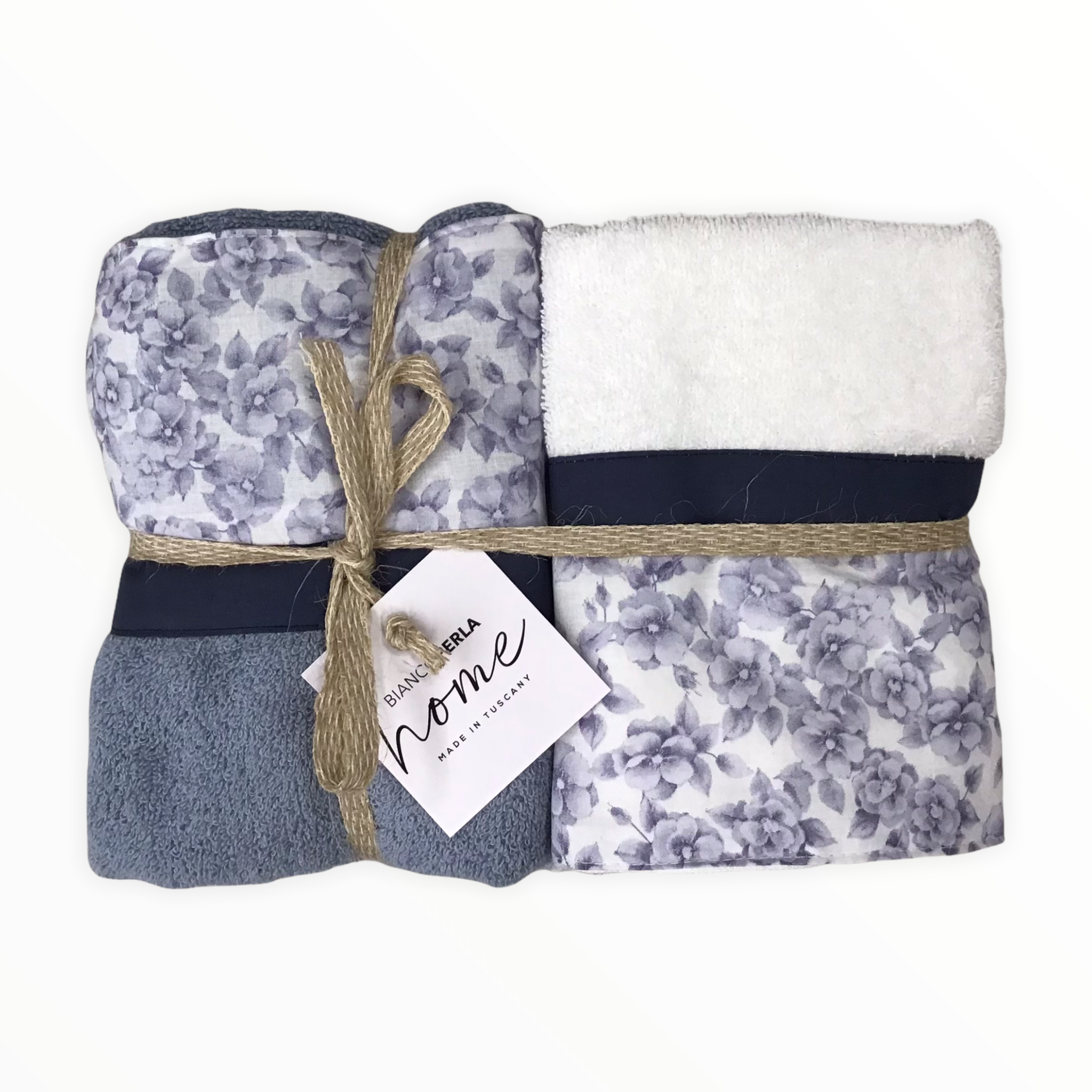 Coppie asciugamani - Biancoperla - Primule Azzurro