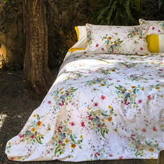 Completo lenzuola Joy Fazzini - Percalle di puro cotone stampato - Fazzini - Verde salvia