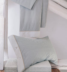 Completo lenzuola 1 piazza e mezzo grigio/beige - Polsino | Fazzini