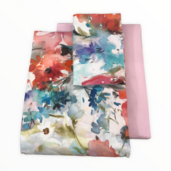 Completo lenzuola matrimoniale - Acquerello di fiori | Mirabello