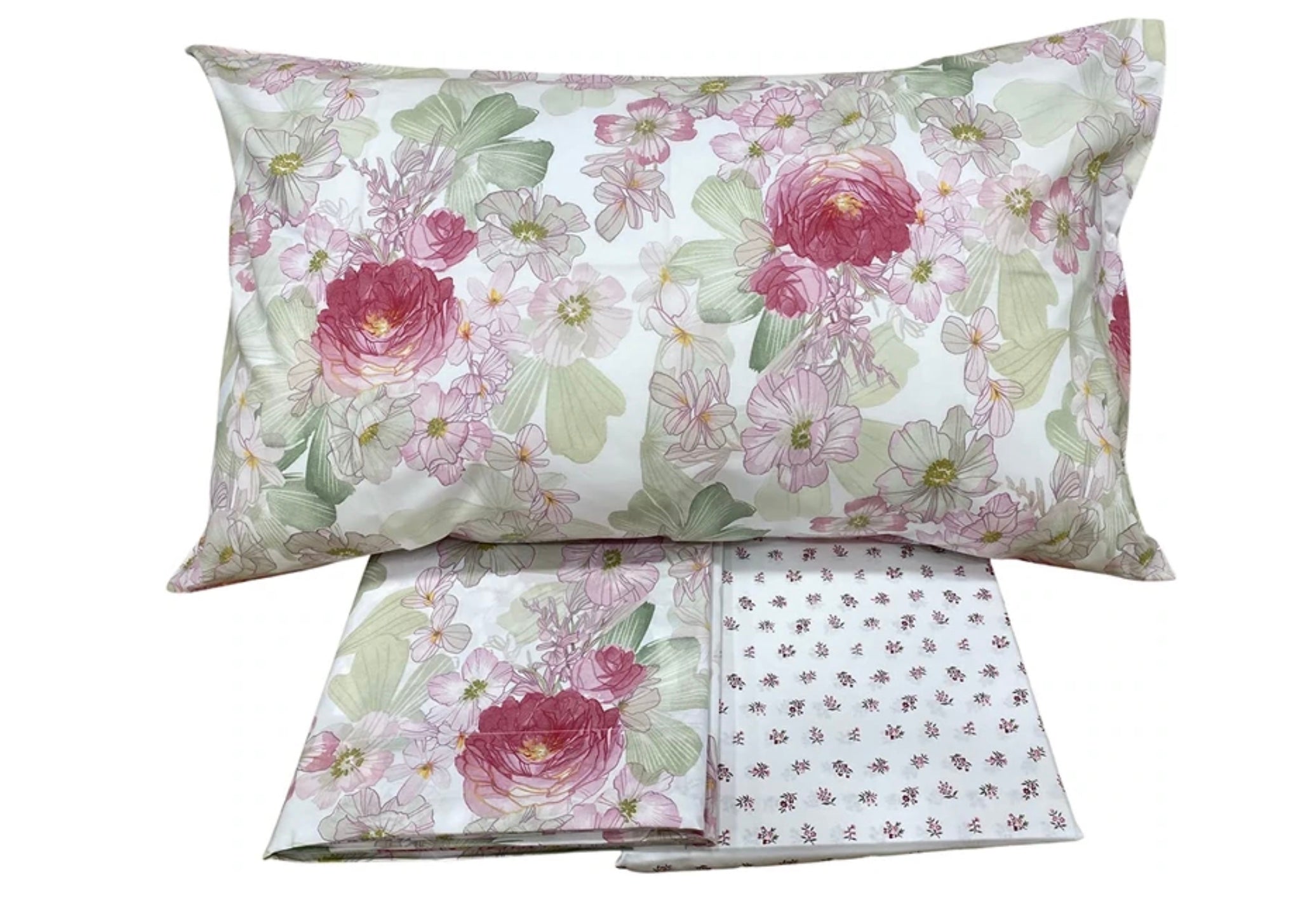 Completo lenzuola matrimoniale azzurro/rosa - Bovindo | Fazzini