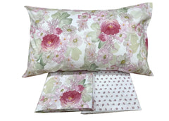 Completo lenzuola matrimoniale azzurro/rosa - Bovindo | Fazzini