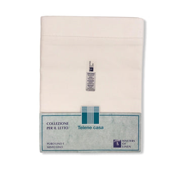 Lenzuolo matrimoniale bianco Misto lino - Bernina | Telene Casa