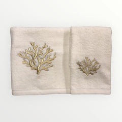 Coppia asciugamani Avorio | Corallo | Dea