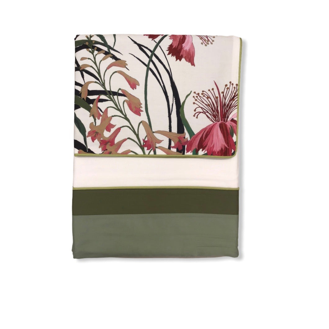 Completo lenzuola due piazze - Hibiscus Fazzini- verde salvia