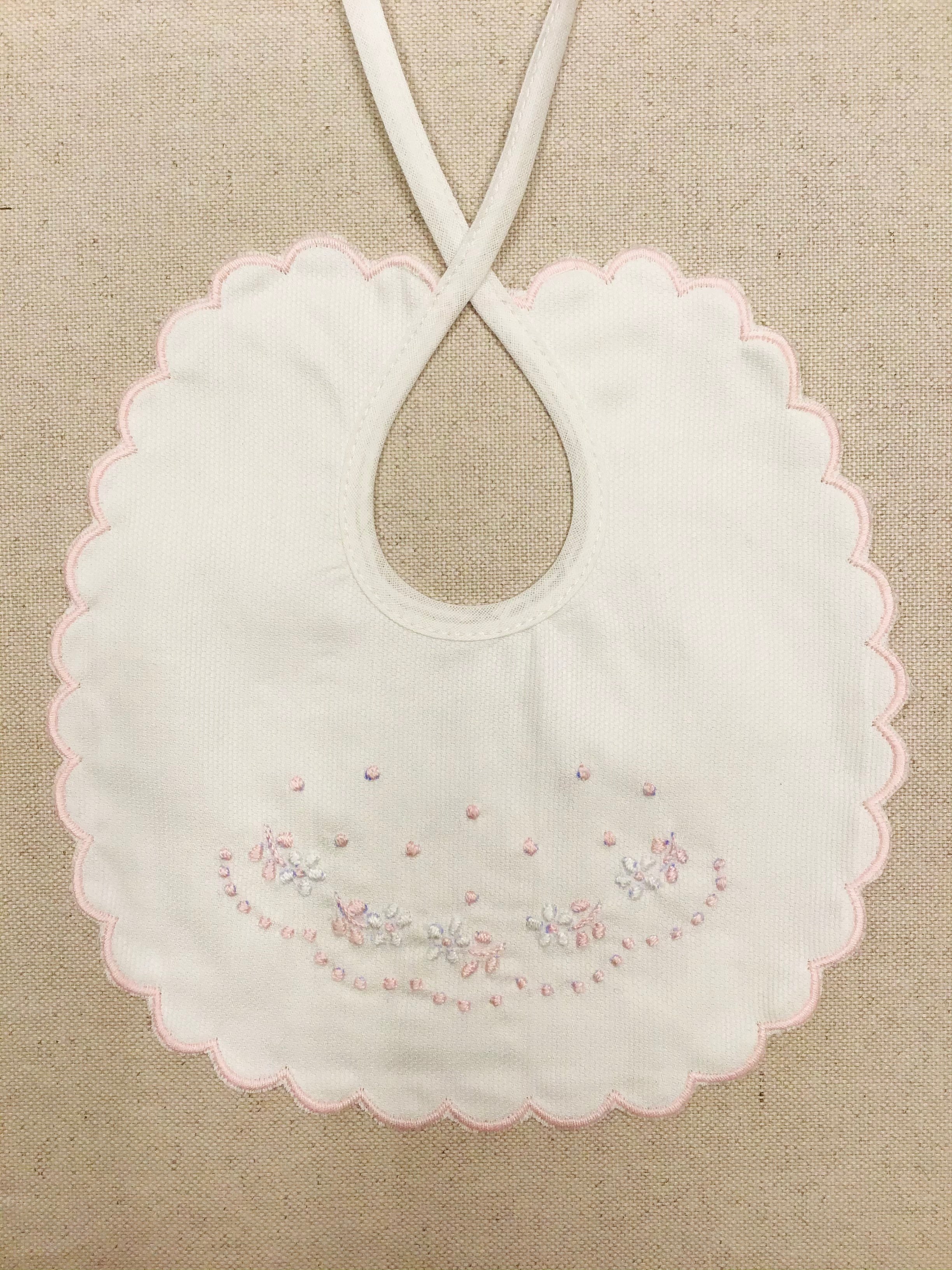 Bavaglino da pappa - nascita- Monica Confezioni - Ricamo a mano - 6