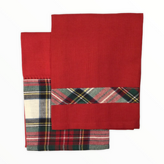 Set 2 canovacci | Tartan rosso| Preziosa Luxury Home