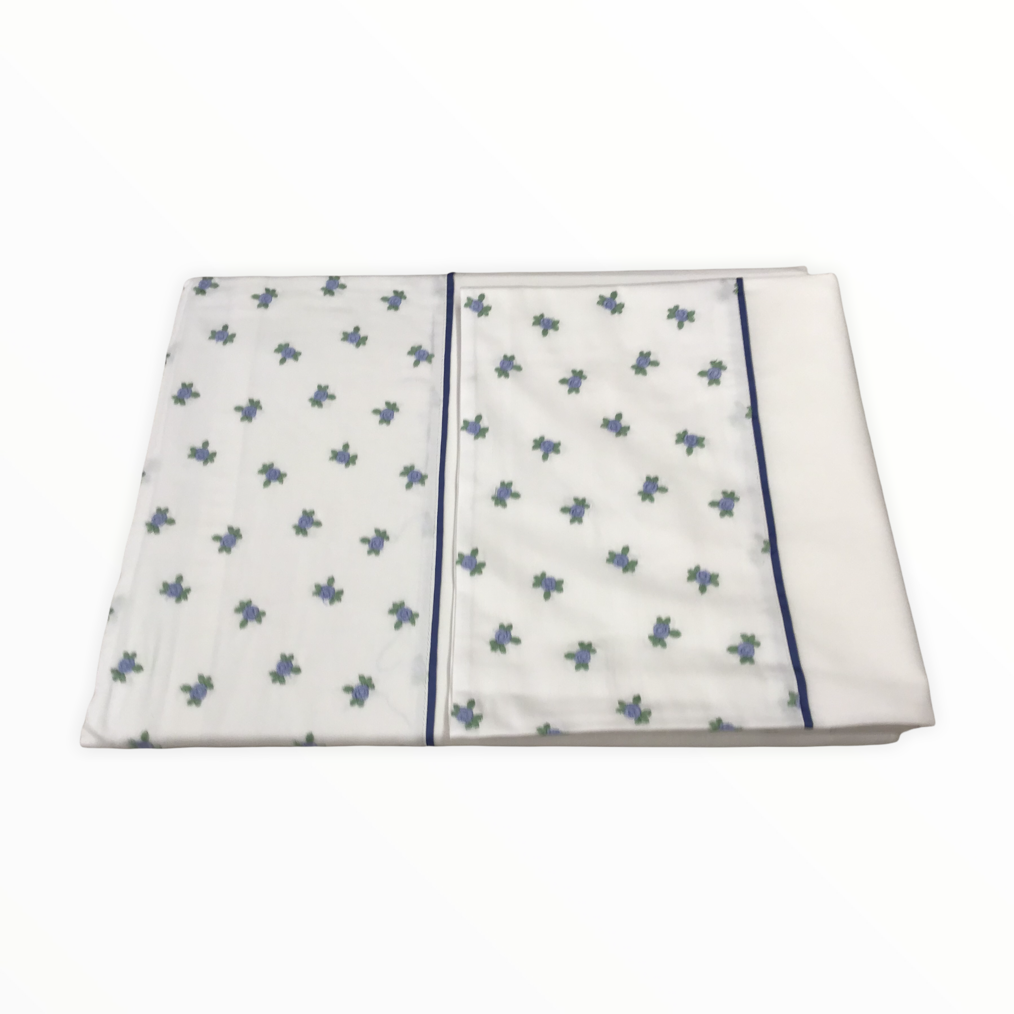 Completo lenzuola singolo bianco e cielo - Spring | Fazzini