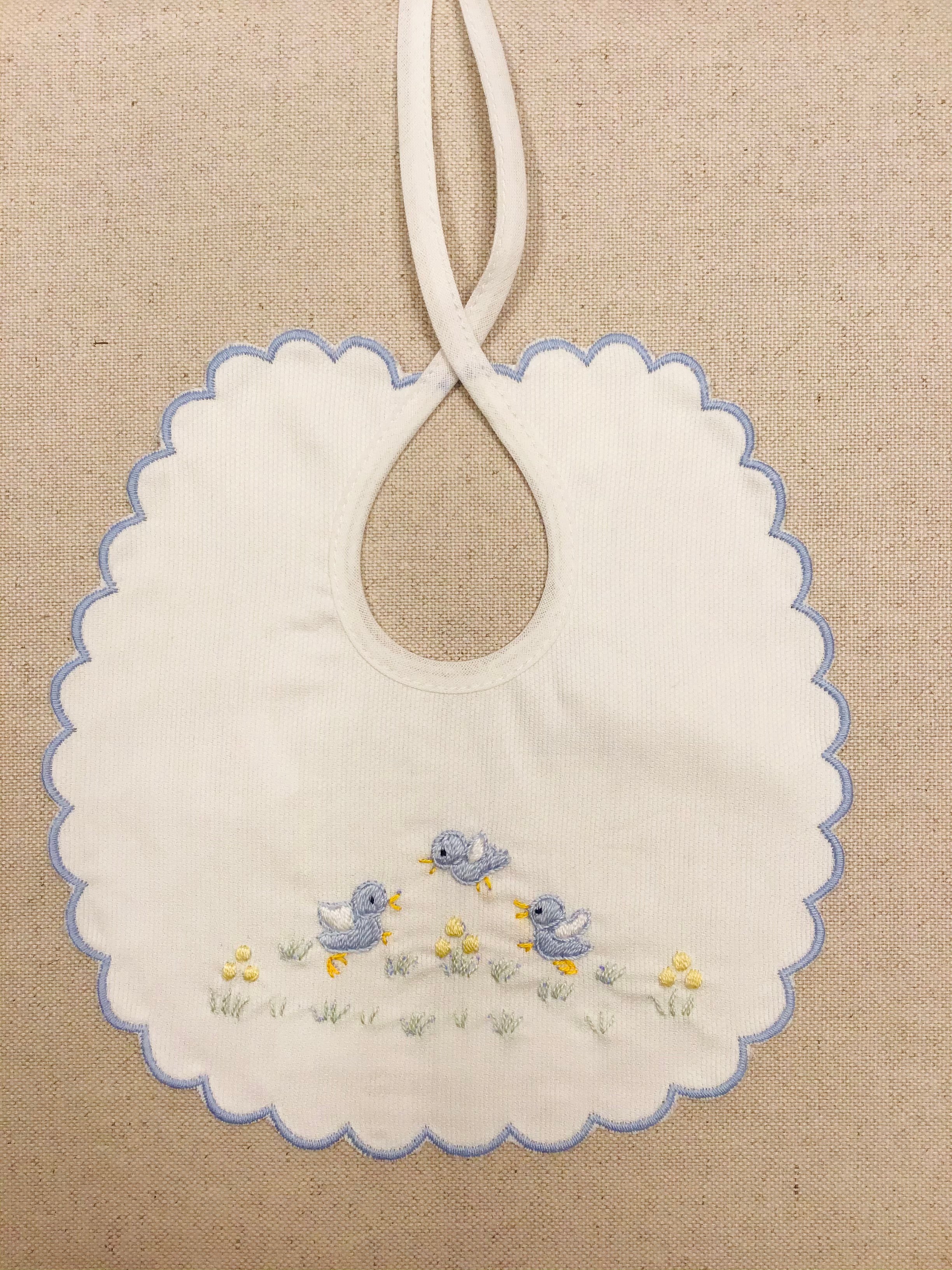 Bavaglino da pappa - nascita - Monica Confezioni - Ricamo a mano - 8