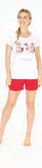 Pigiama donna Maryhome t-shirt bianca pant. corto 9775