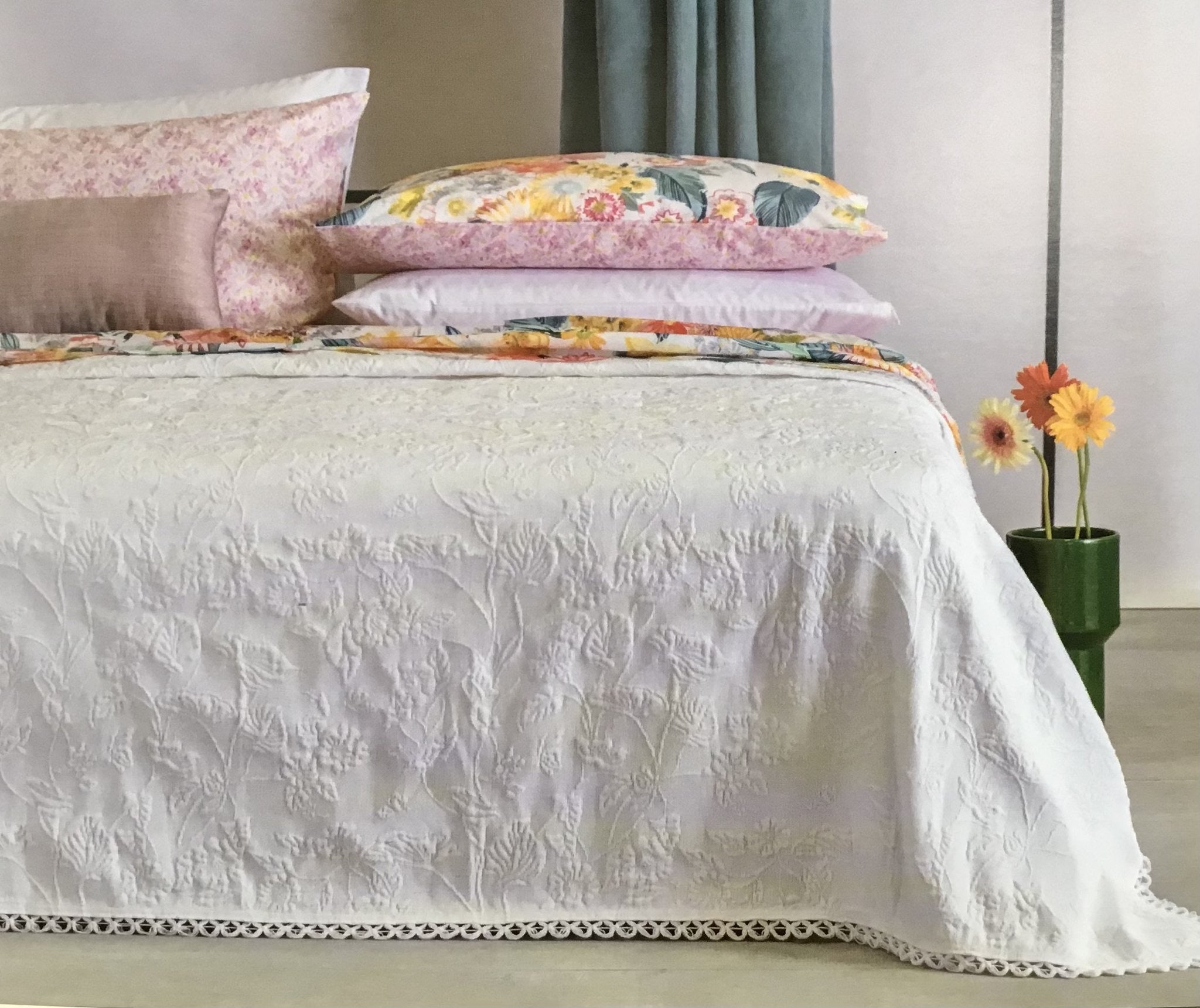 Copriletto Estivo Maculato In Cotone Piquet Made In Italy - Leggero E Elegante (Misura Matrimoniale) - Foto 2