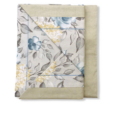 Completo letto matrimoniale color ecrù - Giusy - Fiori | Cavalieri