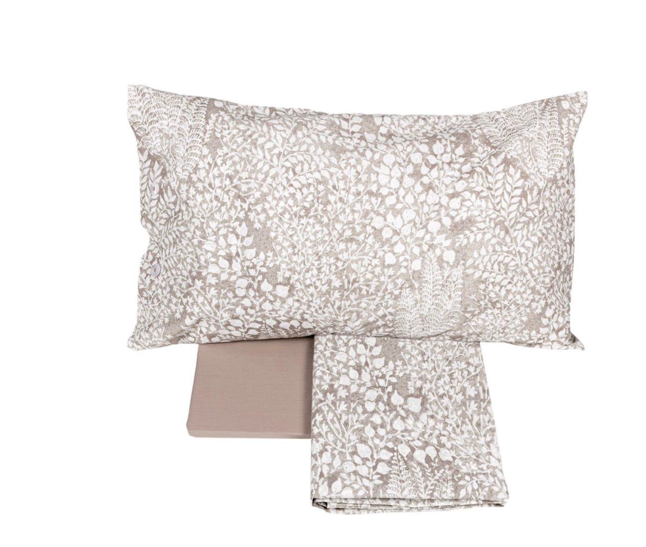 Completo lenzuola matrimoniale tortora - Kraft | Fazzini